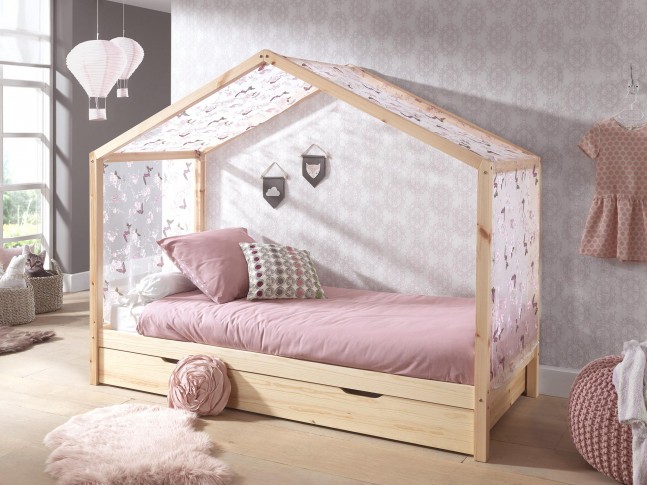 Lit enfant cabane NICE naturel 90x200 cm- SONUIT