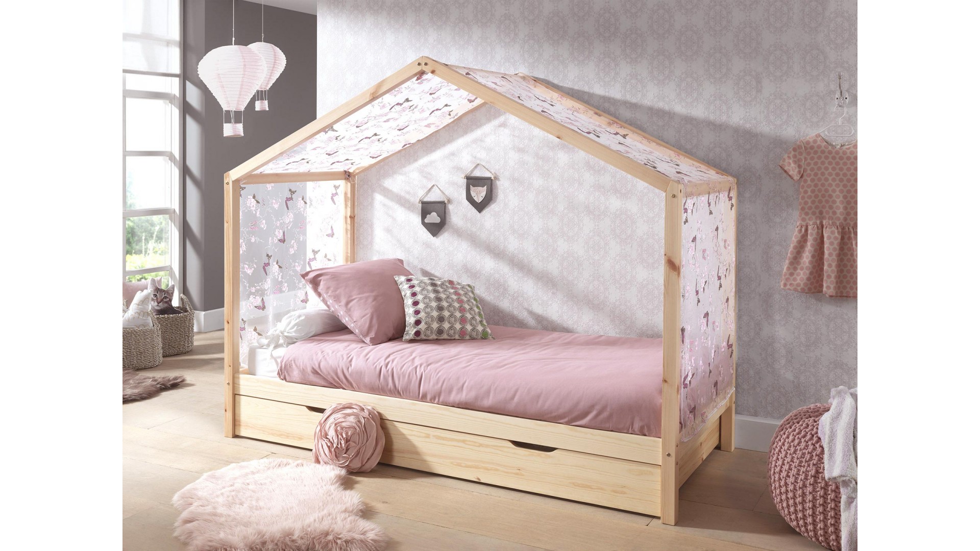 Lit enfant cabane NICE naturel 90x200 cm- SONUIT