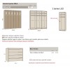 Armoire dressing 6 portes battantes 4 tiroirs PERSONNALISABLE COSMO52 - GLICERIO