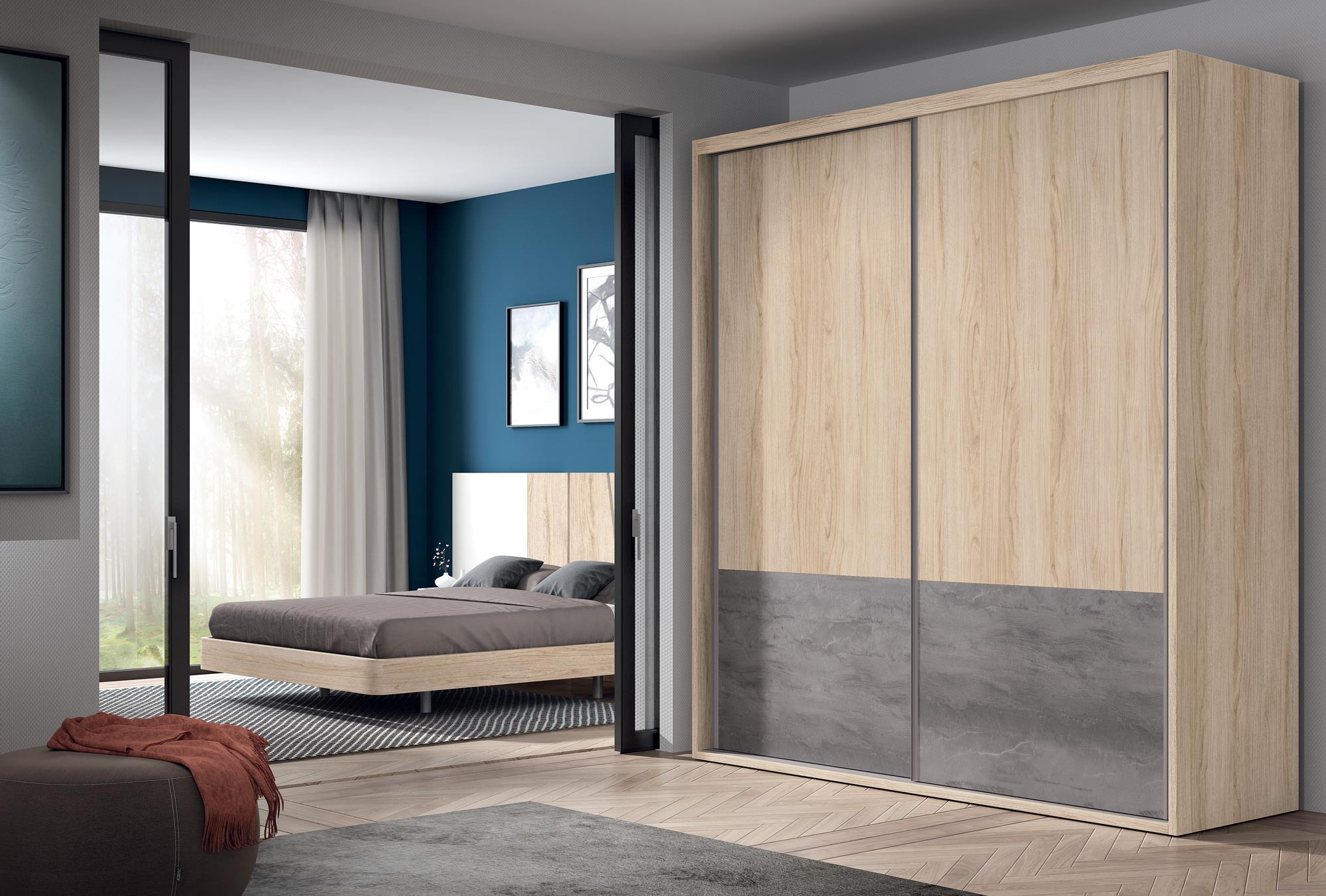 Armoire portes coulissantes sur mesure penderie - GLICERIO - SO NUIT