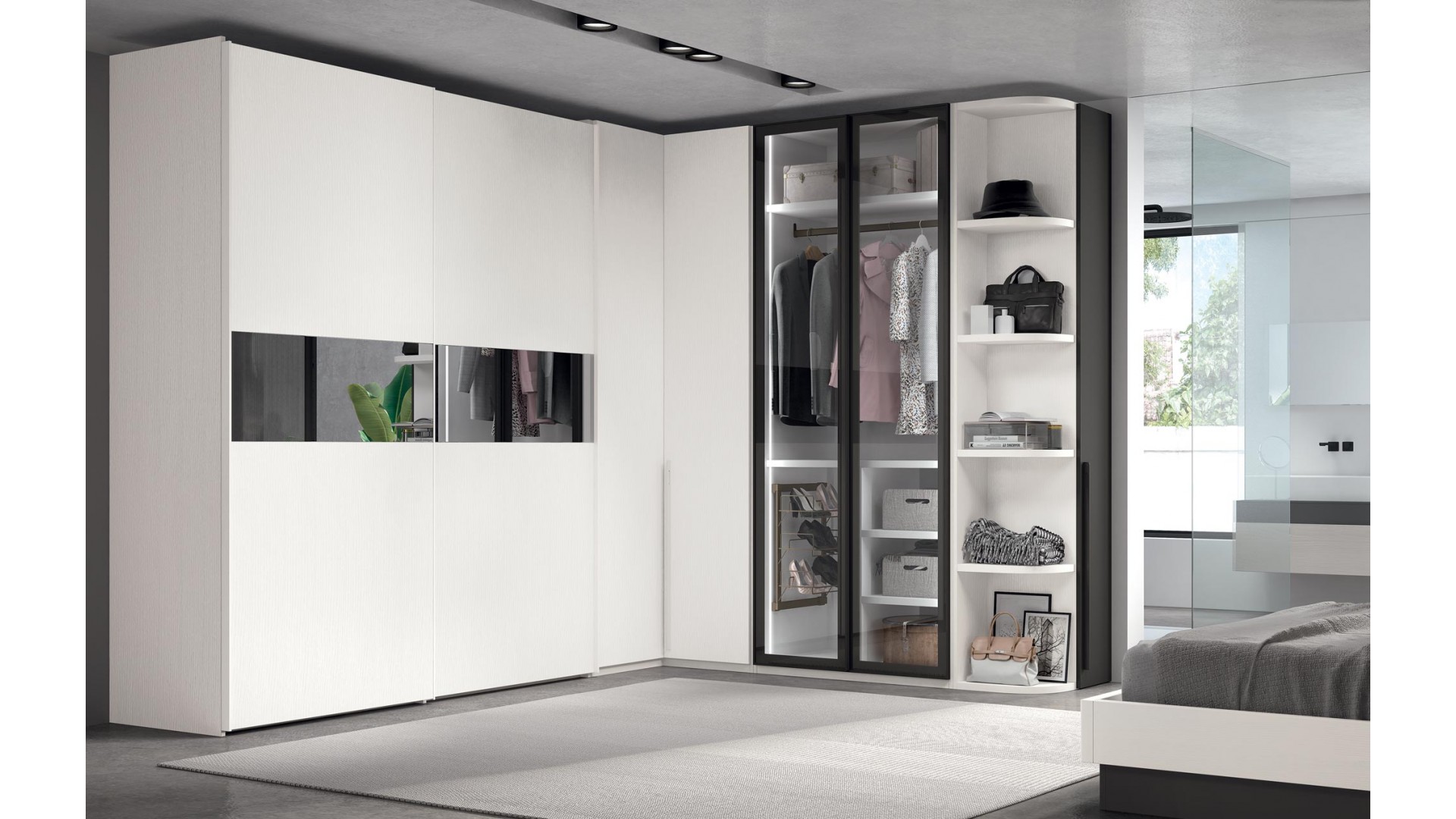 Armoire porte coulissante dressing angle - GLICERIO - SO NUIT