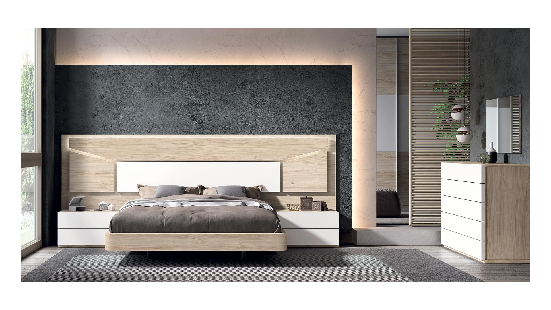 Chambre adulte complete PERSONNALISABLE COSMO 04 - GLICERIO