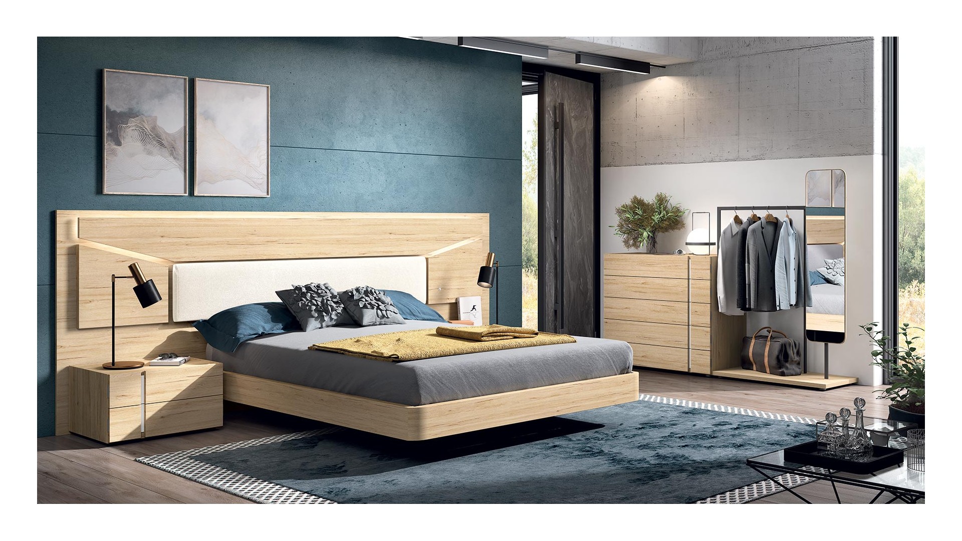 Chambre à coucher adulte complète PERSONNALISABLE COSMO 06 - GLICERIO