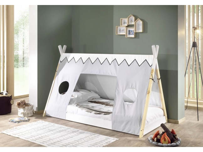 Lit cabane enfant TIPI avec tissus 90x200 cm - SONUIT