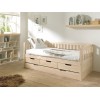 Lit banquette enfant surélevé nature COSY avec tiroirs 90x200 cm - SONUIT