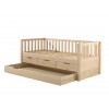 Lit banquette enfant surélevé nature COSY avec tiroirs 90x200 cm - SONUIT
