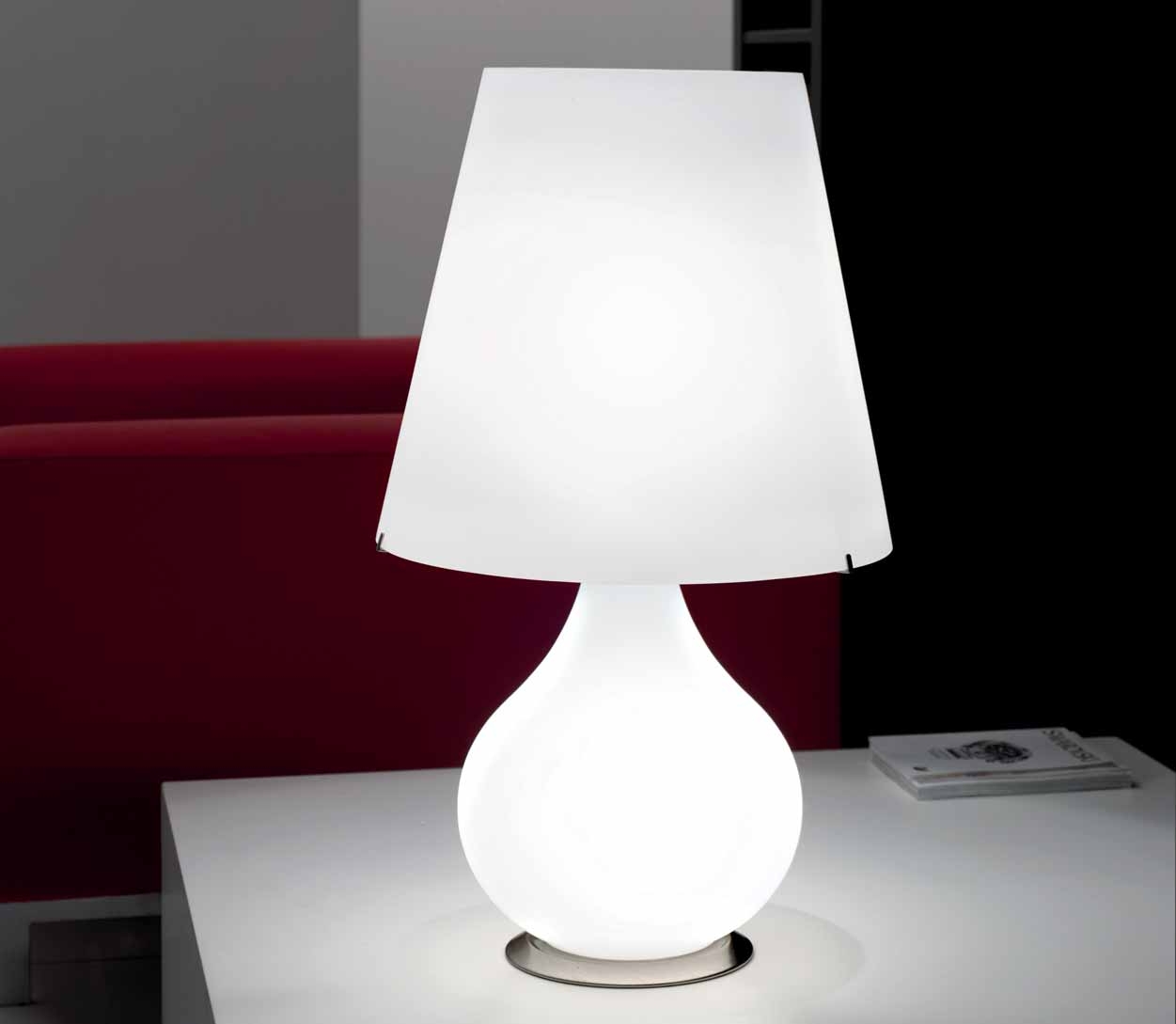 Lampe De Chevet Yoga En Verre Souffle Blanc Depoli