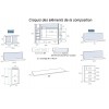 Lit superposé 2 coffres avec bureau F202 - GLICERIO EVOLUTION