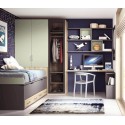 Chambre enfant avec lit gigogne PERSONNALISABLE F010 - GLICERIO EVOLUTION