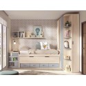 Chambre enfant avec lit gigogne PERSONNALISABLE F017 - GLICERIO EVOLUTION