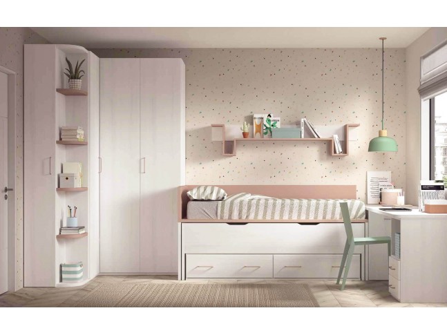 Chambre enfant avec lit gigogne PERSONNALISABLE F018 - GLICERIO EVOLUTION