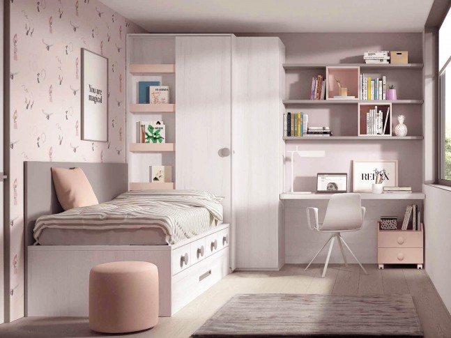 Chambre enfant avec lit gigogne PERSONNALISABLE F020 - GLICERIO EVOLUTION