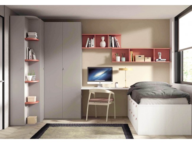 Chambre enfant avec lit 8 coffres PERSONNALISABLE F024 - GLICERIO EVOLUTION