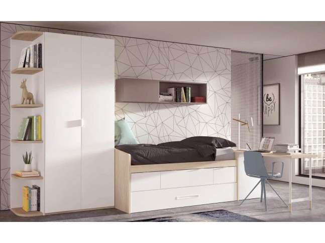 Chambre enfant avec lit gigogne PERSONNALISABLE F026 - GLICERIO EVOLUTION