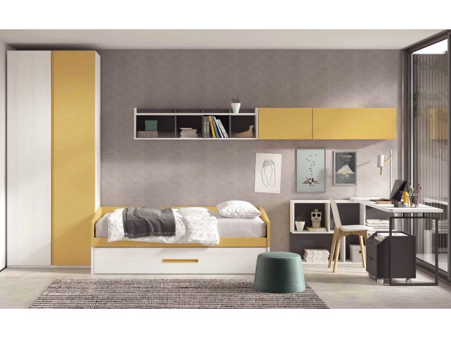 Chambre enfant avec lit gigogne F107 - GLICERIO EVOLUTION