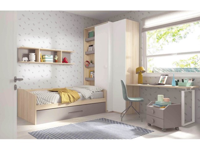 Chambre enfant avec lit gigogne F113 - GLICERIO EVOLUTION