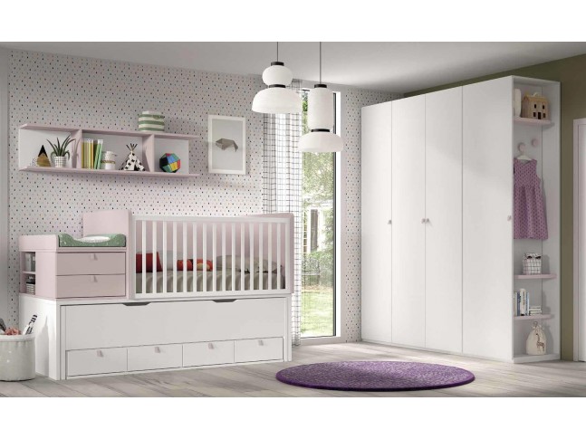 Chambre bébé évolutive avec lit gigogne F313 - GLICERIO