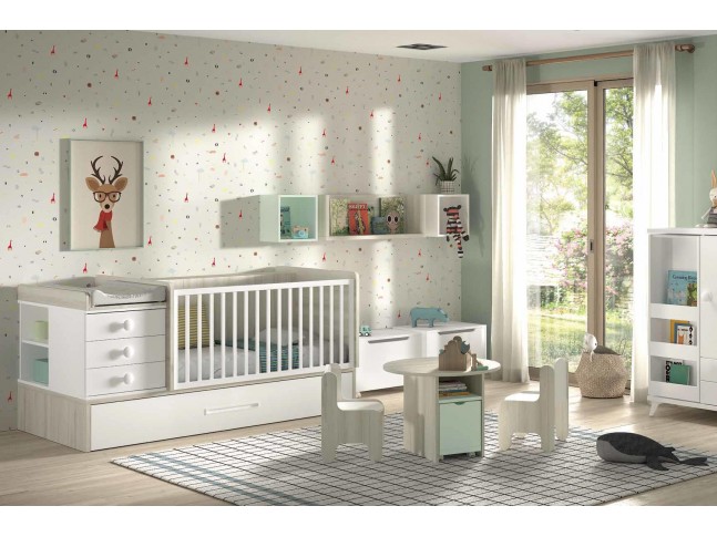 Chambre bébé avec lit évolutif F314 - GLICERIO