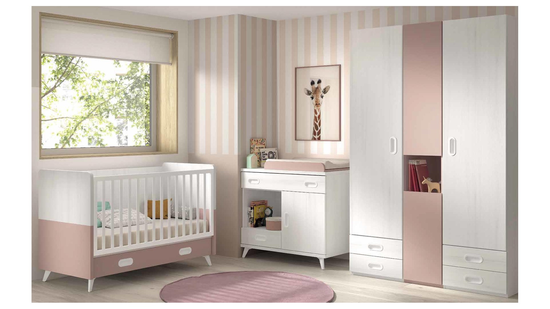 Chambre bébé avec commode à langer F315 - GLICERIO