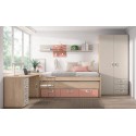 Chambre enfant avec lit gigogne & bureau J07 - EXOJO