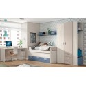 Chambre enfant avec lit gigogne, rangements et bureau J12 - EXOJO