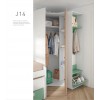 Chambre enfant avec lit gigogne, bureau et rangements J14 - EXOJO