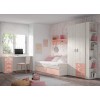 Chambre enfant fille avec lit gigogne & bureau J019 - EXOJO