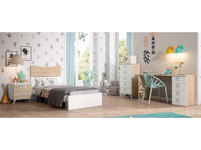 Chambre enfant bicolore avec bureau  J21 - EXOJO