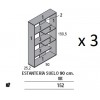 Bibliothèque triple et asymétrique B02 - EXOJO