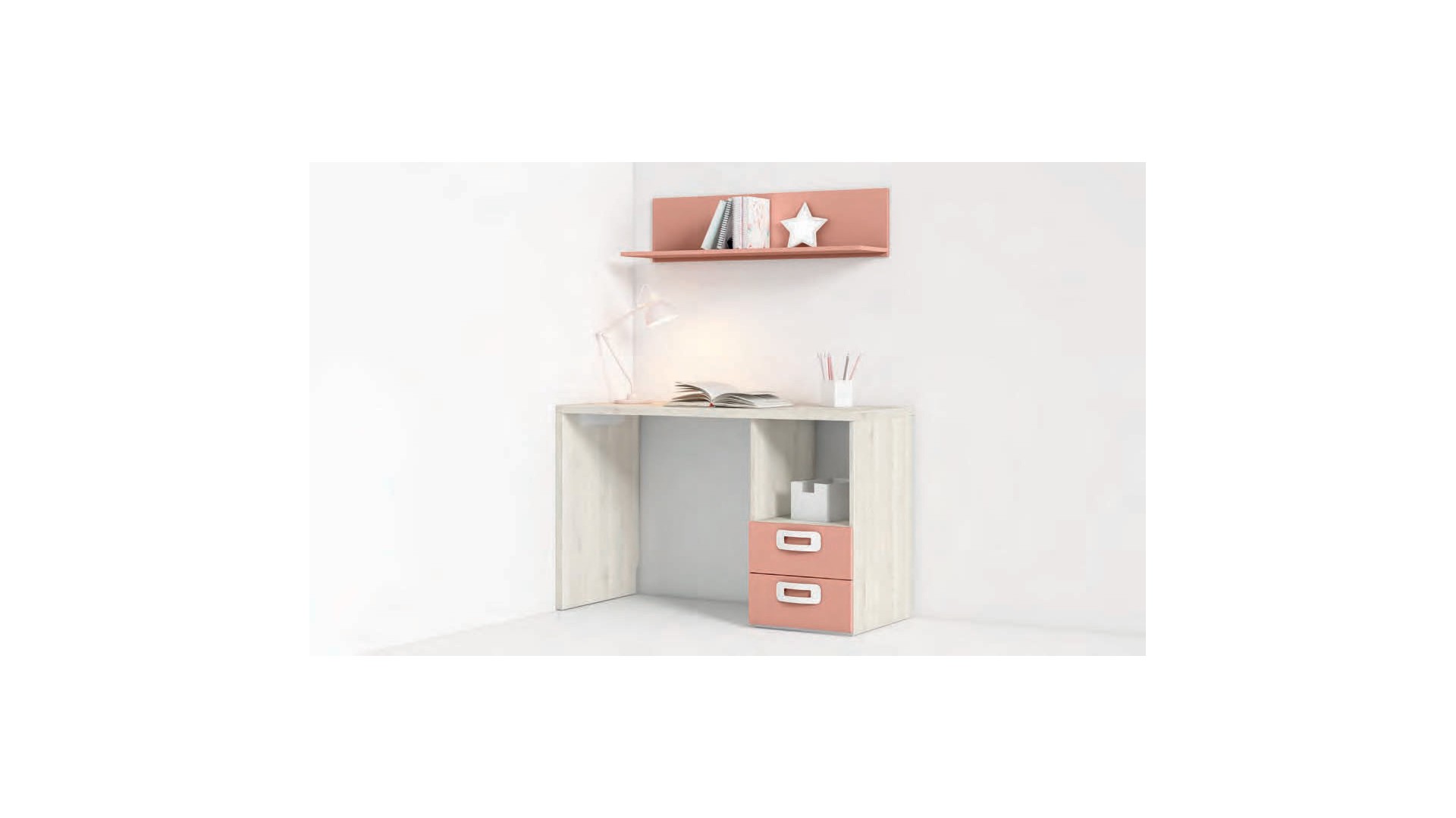 Bureau de 120 cm avec bas 2 tiroirs Z02 - EXOJO