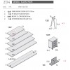 Bureau de 120 cm avec pied architecte Z04 - EXOJO