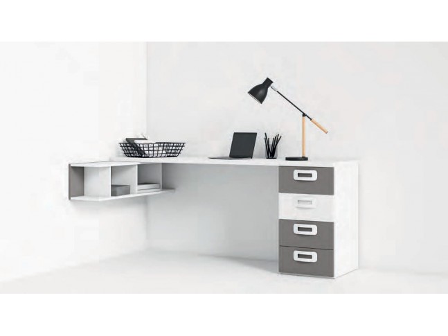 Bureau de 202 cm avec bas 4 tiroirs Z05 - EXOJO