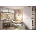 Chambre ado avec lit gigogne et bureau F158 - GLICERIO EVOLUTION