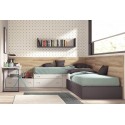 Chambre ado avec coffres, lit gigogne et bureau F159 - GLICERIO EVOLUTION