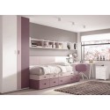 Chambre fille tricolore avec coffres et bureau F160 - GLICERIO EVOLUTION