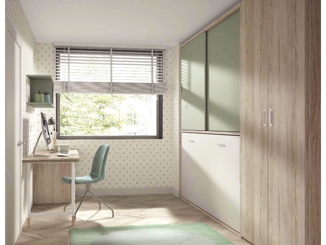 Chambre ado avec lit escamotable avec porte coulissante F252 - GLICERIO EVOLUTION