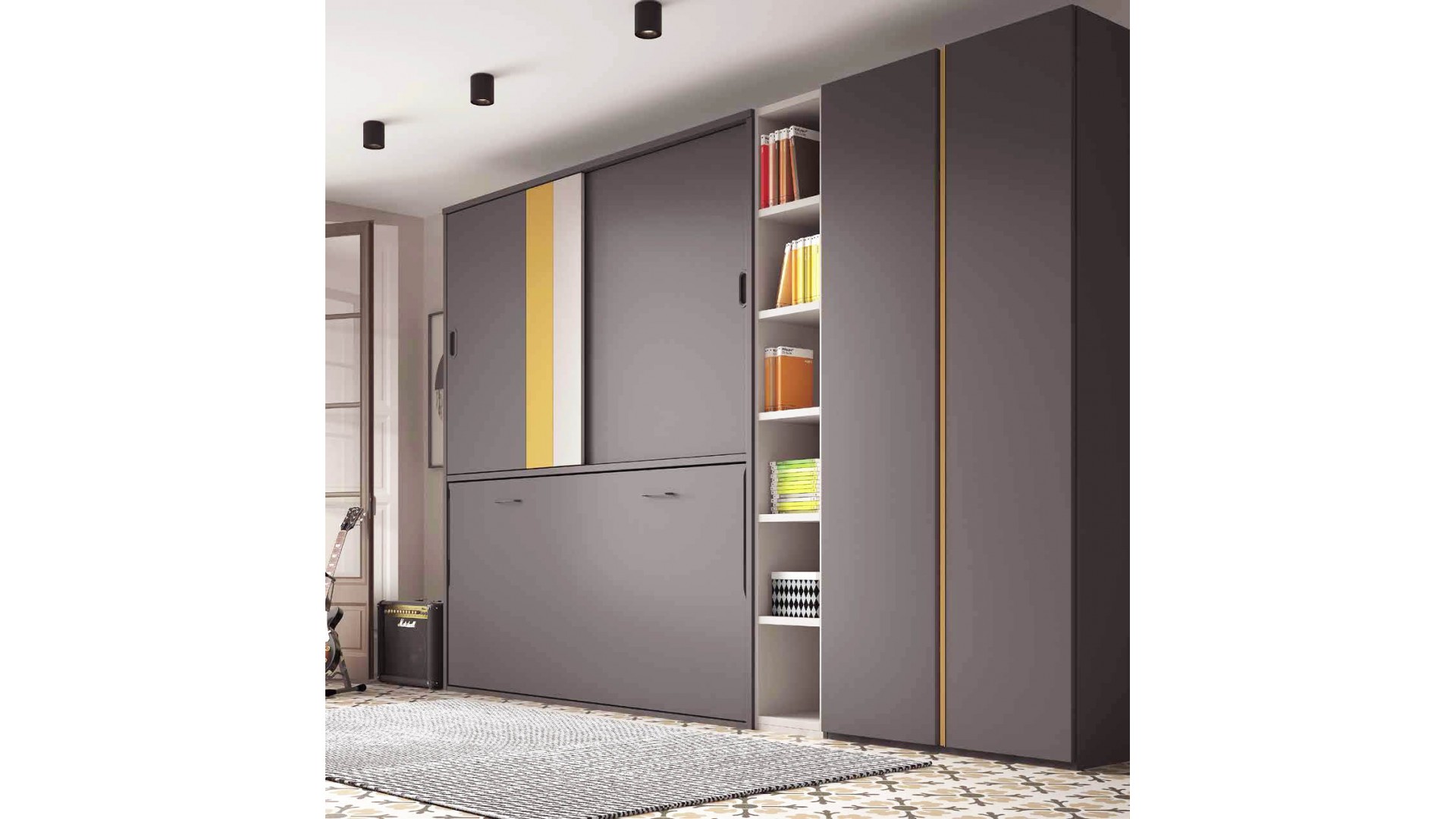 Chambre ado avec lit escamotable horizontal F254 - GLICERIO EVOLUTION