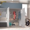 Lit superposé décalé avec armoire 2 portes W027 - GLICERIO