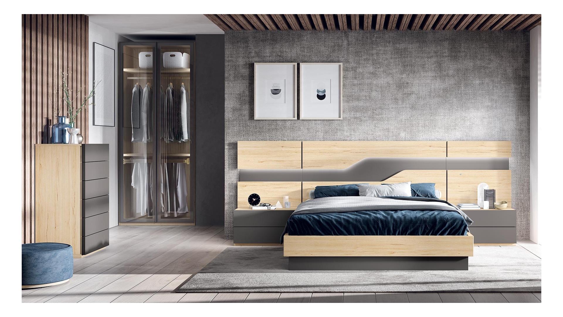 Chambre adulte moderne PERSONNALISABLE COSMO 11 - GLICERIO