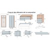 Chambre enfant avec lit gigogne W011 - GLICERIO