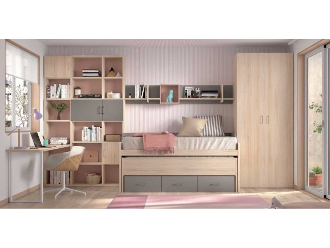 Chambre enfant avec lit gigogne W015 - GLICERIO