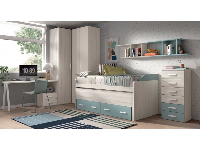 Chambre enfant avec lit gigogne W016 - GLICERIO