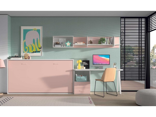  Chambre fille avec lit escamotable horizontal W023 - GLICERIO