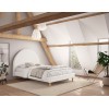 Lit double LUNE couchage 140x200 cm BLANC bouclé- SONUIT