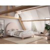 Lit double LUNE couchage 140x200 cm ROSE bouclé- SONUIT