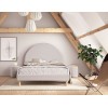 Lit double LUNE couchage 140x200 cm GRIS bouclé- SONUIT