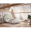 Lit double LUNE couchage 140x200 cm VERT bouclé- SONUIT