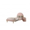 Lit enfant LUNE couchage 90x200 cm ROSE bouclé - SONUIT