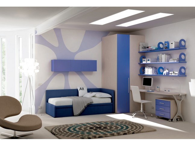 Chambre enfant PERSONNALISABLE KC13 lit canapé et lit gigogne - MORETTI COMPACT