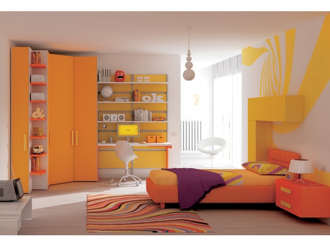 Chambre enfant PERSONNALISABLE KC15 avec lit coffre - MORETTI COMPACT